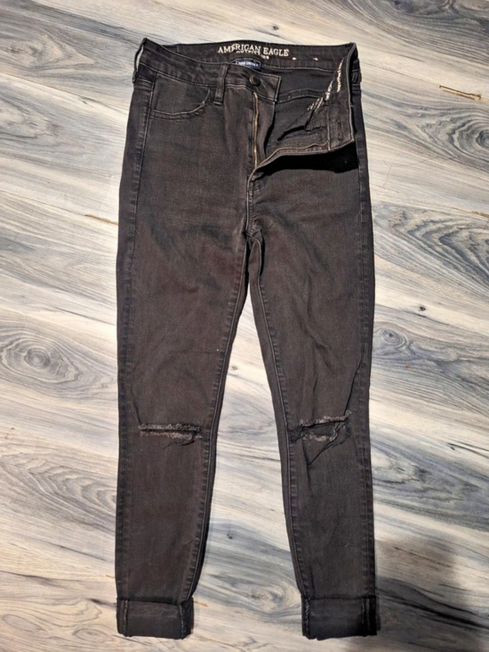 American Eagle Super Stretch Skinny Jeans Black Size 6 Long